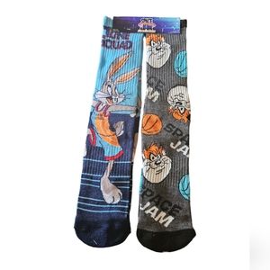 2 Pair Looney Tunes Space Jam A New Legacy Socks, Adult Shoe Size 6-12
